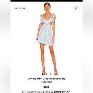 NWOT Tularosa Olynne Mini Dress in Blue Ivory